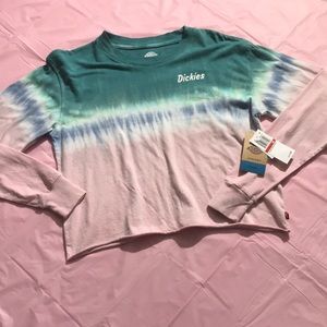 Dickies juniors crop dip dye tie tee XS NEW!